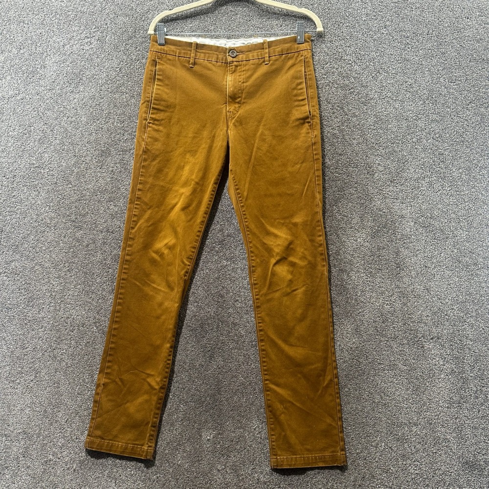 Levis Chino Pants Men 29X32 Brown Slim Straight Preppy Cotton Everyday Casual